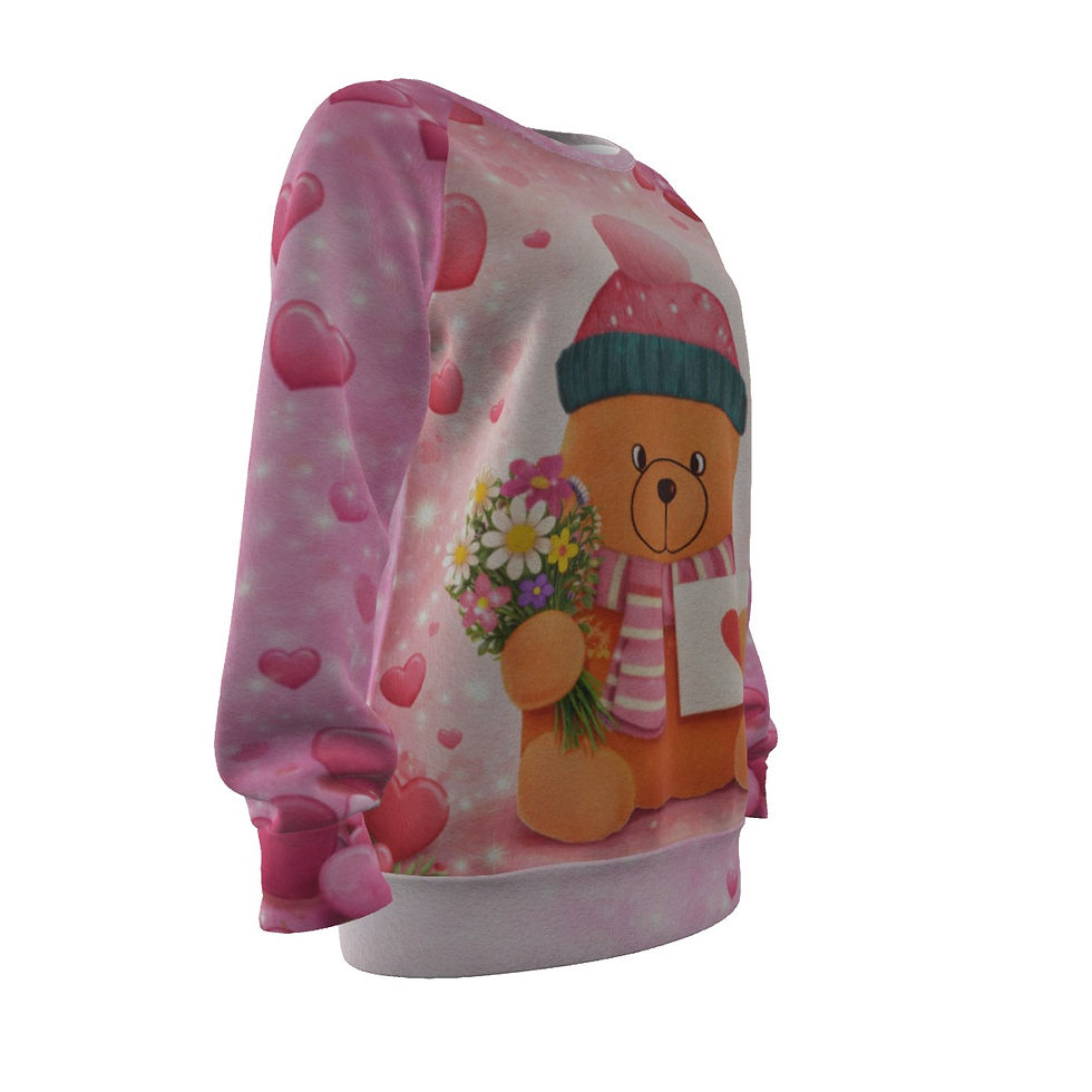 Thumbnail: Beary Loved Pink Women's Raglan Sleeve Sweatshirt