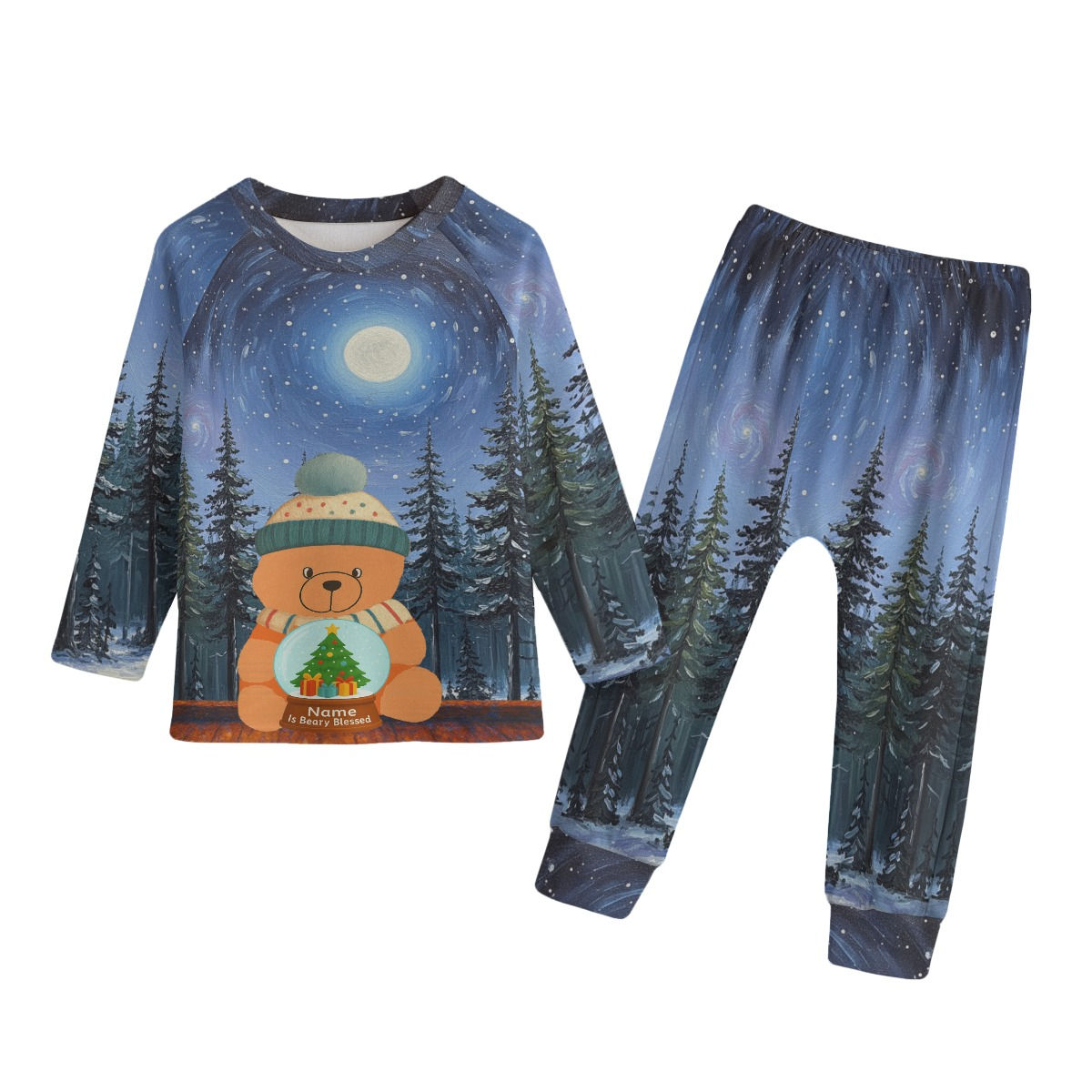 Customized Name Kid's Knitted Fleece Set