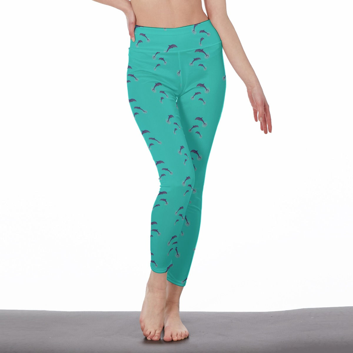 Dolphins ll-Over Print Women's High Waist Leggings