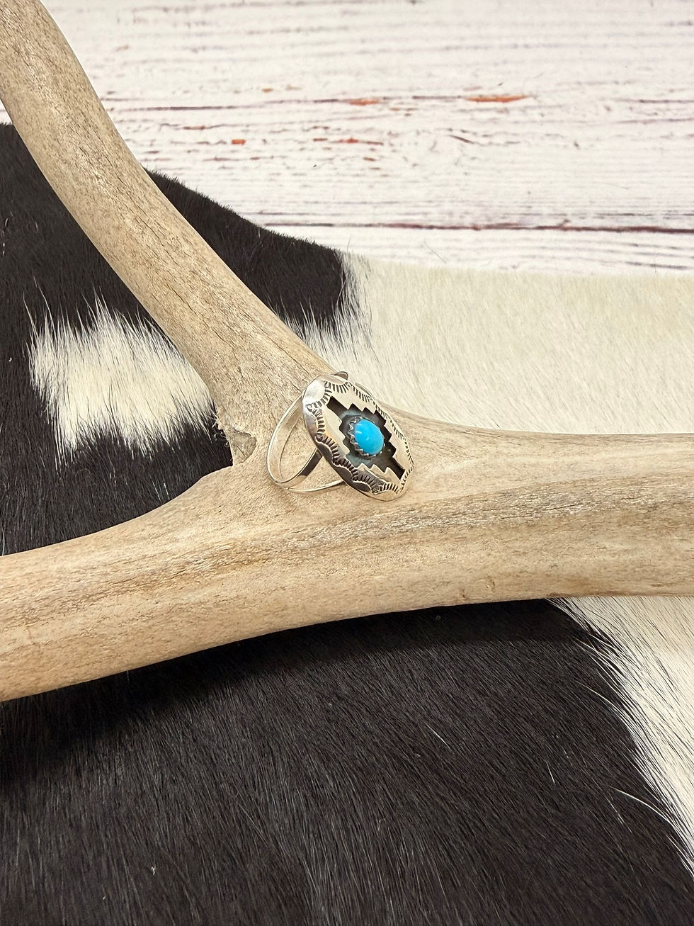 Thumbnail: Shadowbox Turquoise Ring Size 6