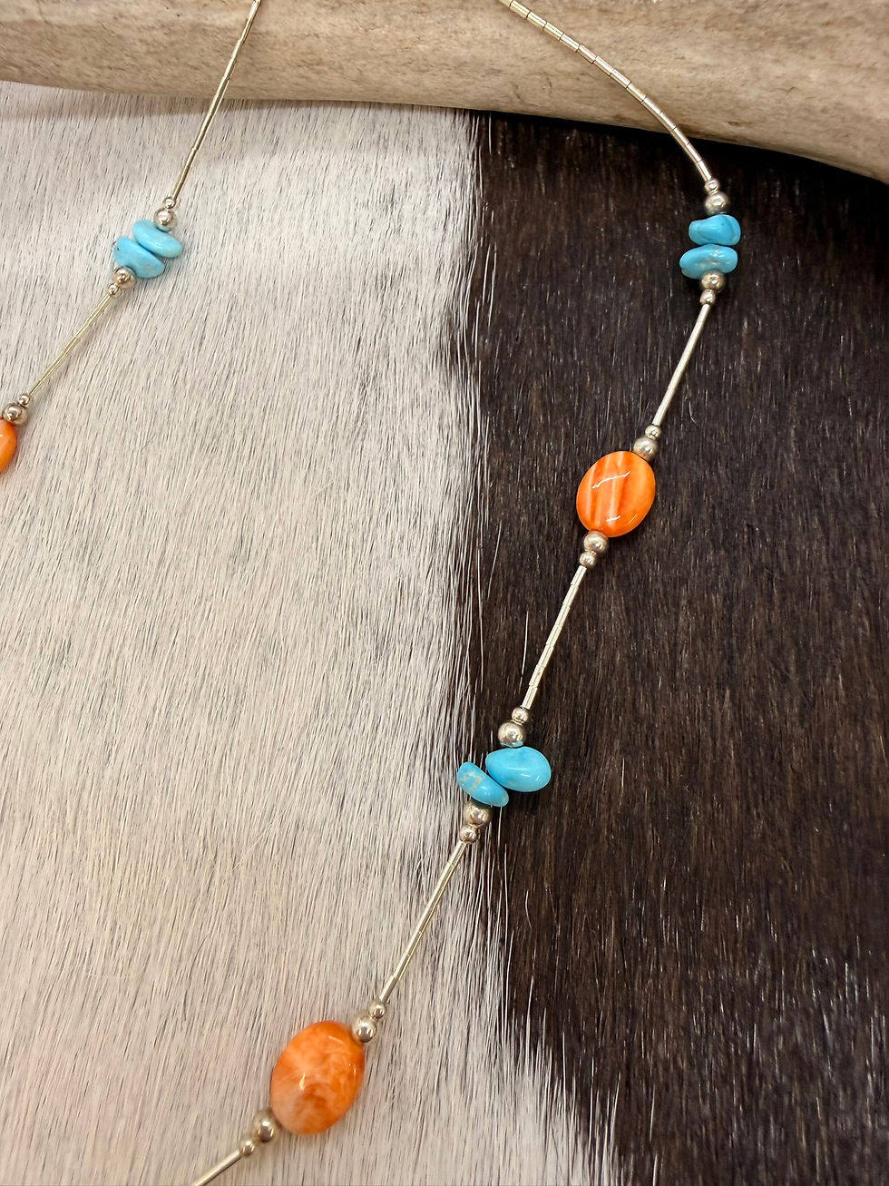 Thumbnail: Spiny Oyster and Turquoise Necklace