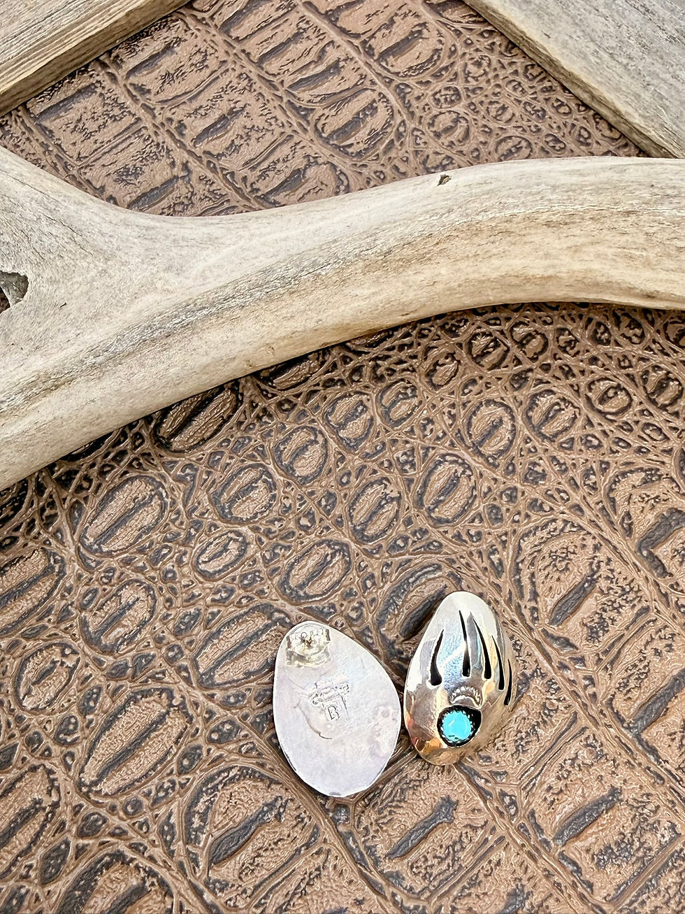 Thumbnail: Bear Claw Turquoise Earrings
