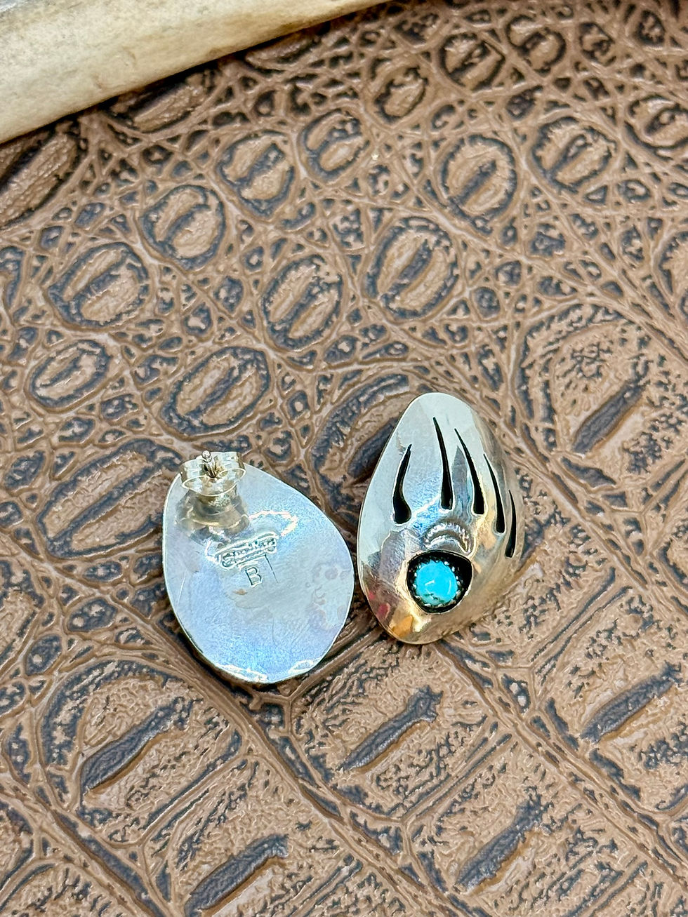 Thumbnail: Bear Claw Turquoise Earrings