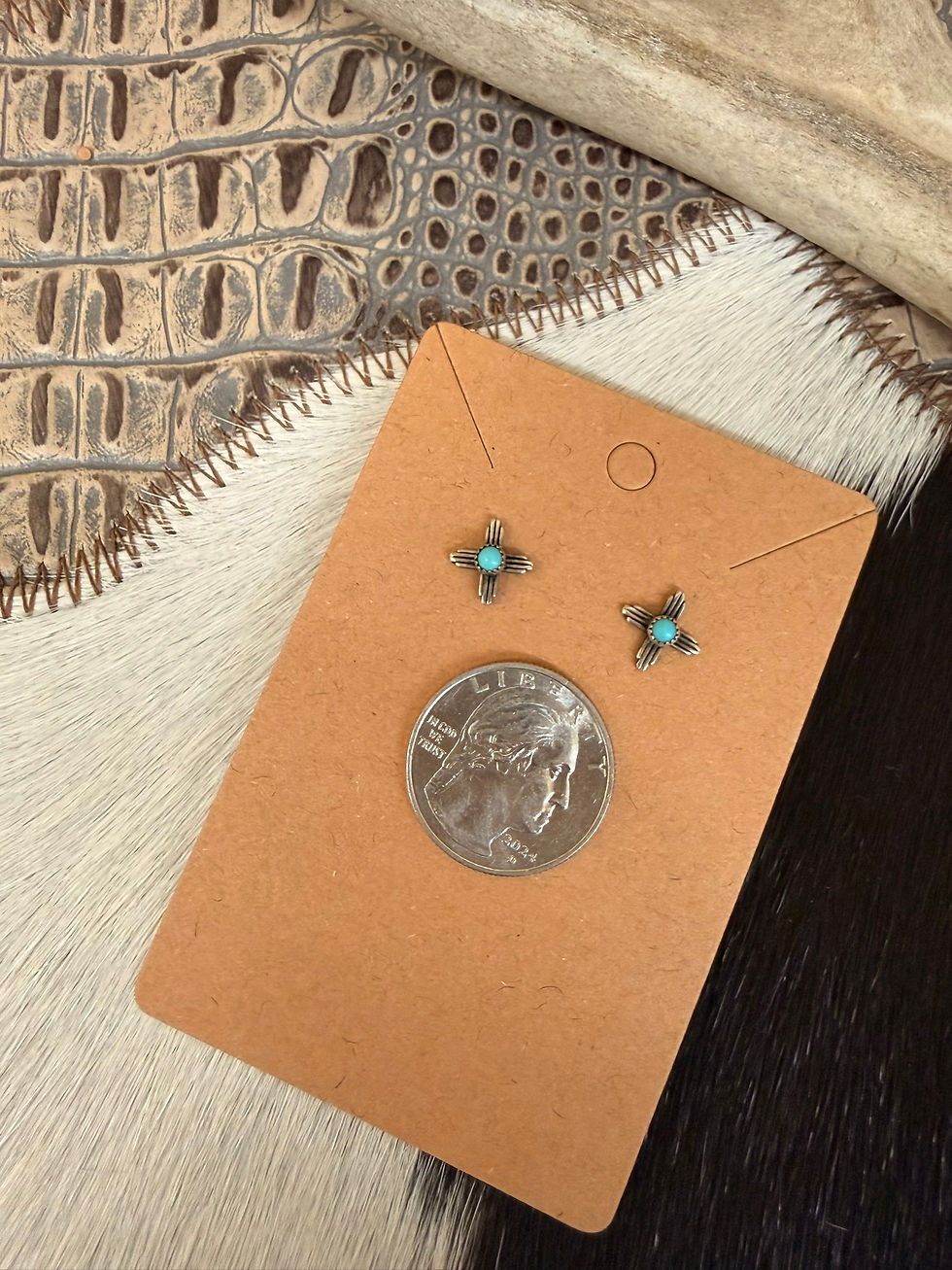 Thumbnail: Zia Symbol Turquoise Earrings