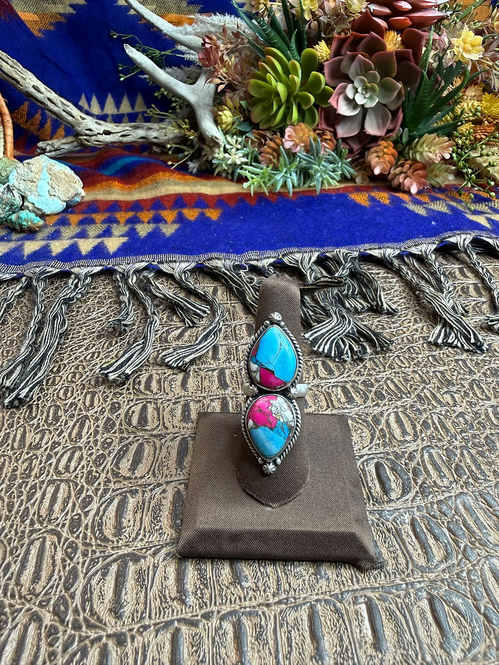 Thumbnail: Cotton Candy Teardrop Ring Size 7.50