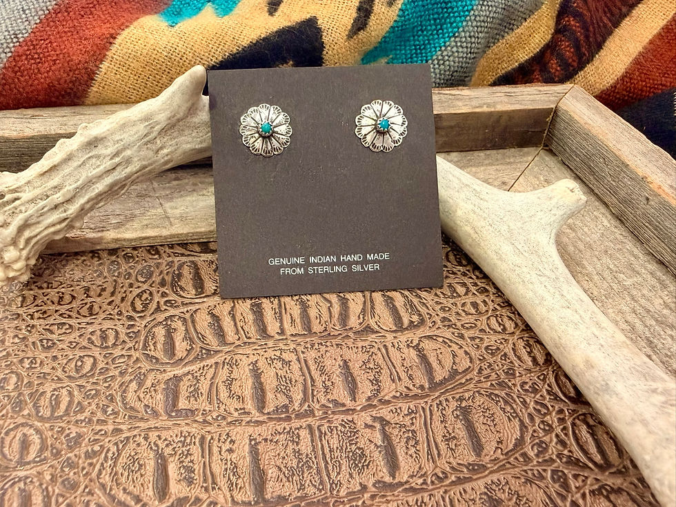 Thumbnail: Concho Turqouise Stud Earrings