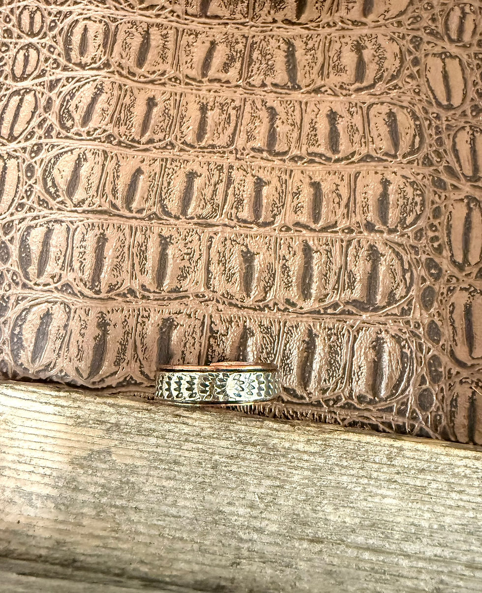 Thumbnail: Large Stamped Copper Ring Size 13.5