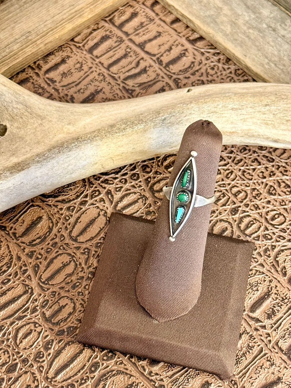Thumbnail: Zuni Needlepoint Malachite Ring Size 5