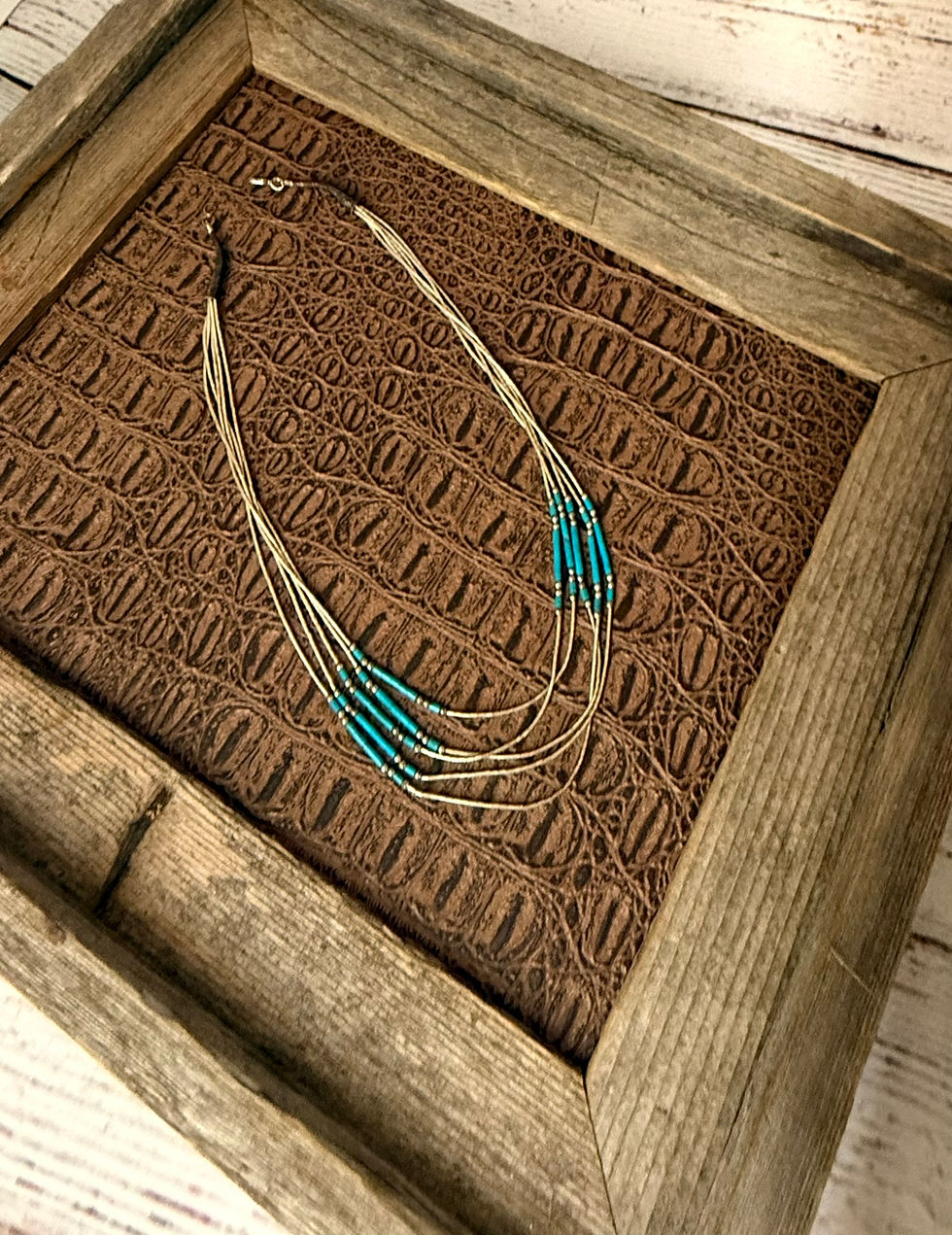 Thumbnail: Multi Liquid Silver Turquoise Necklace