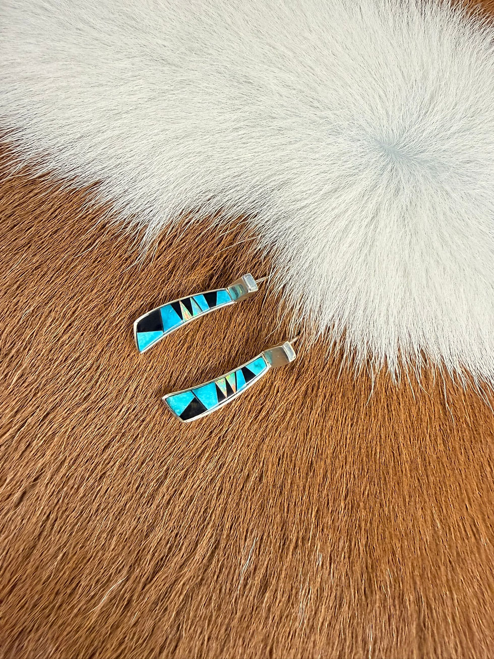 Thumbnail: Opal and Turquoise Inlay Earrings