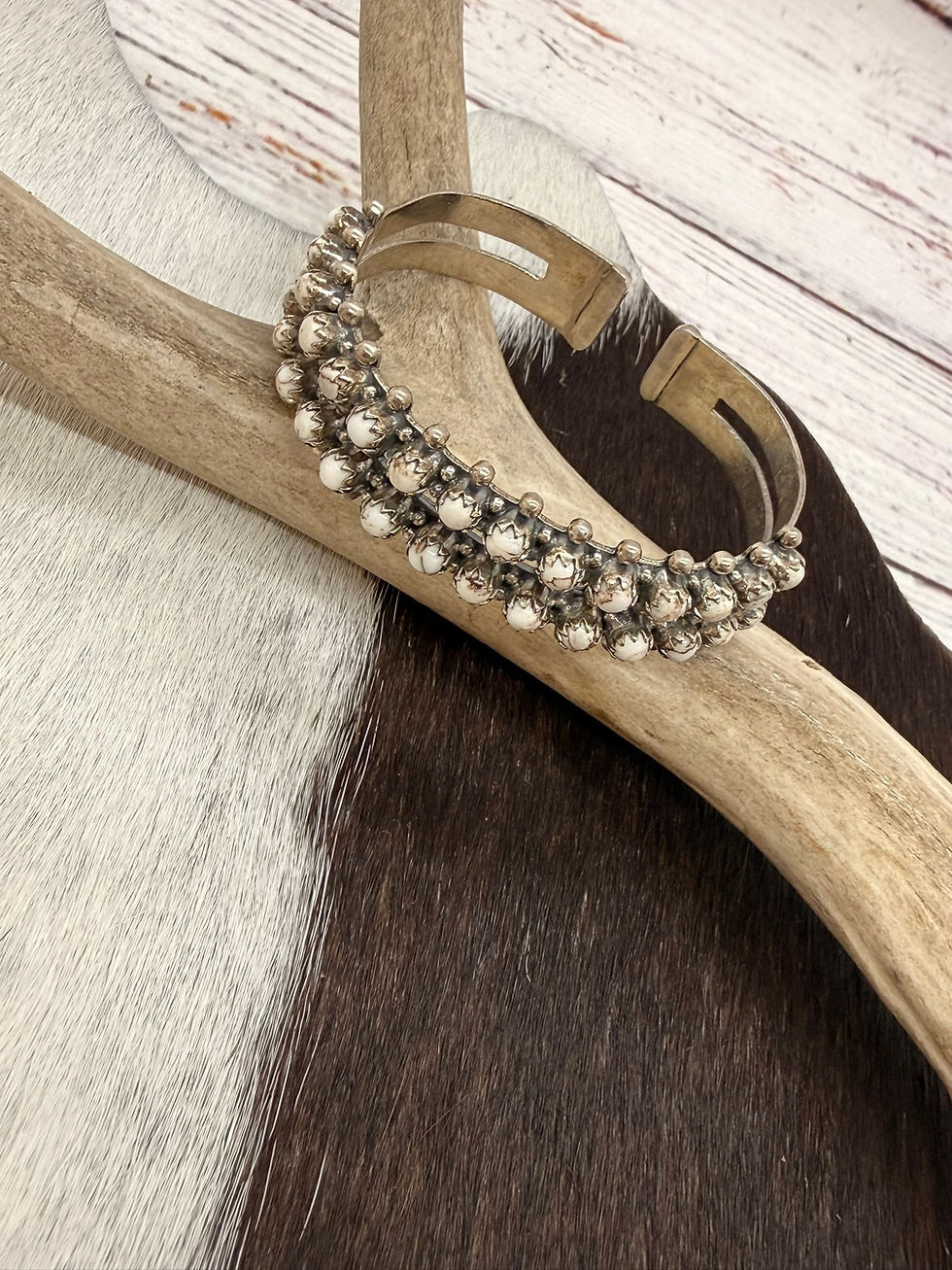 Thumbnail: White Turquoise Cuff Bracelet