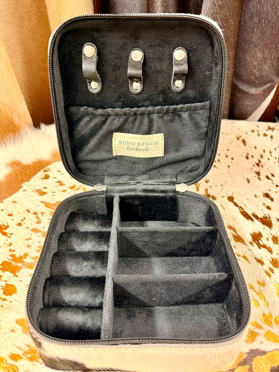 Thumbnail: Western Cowhide Leather Jewelry Box Small