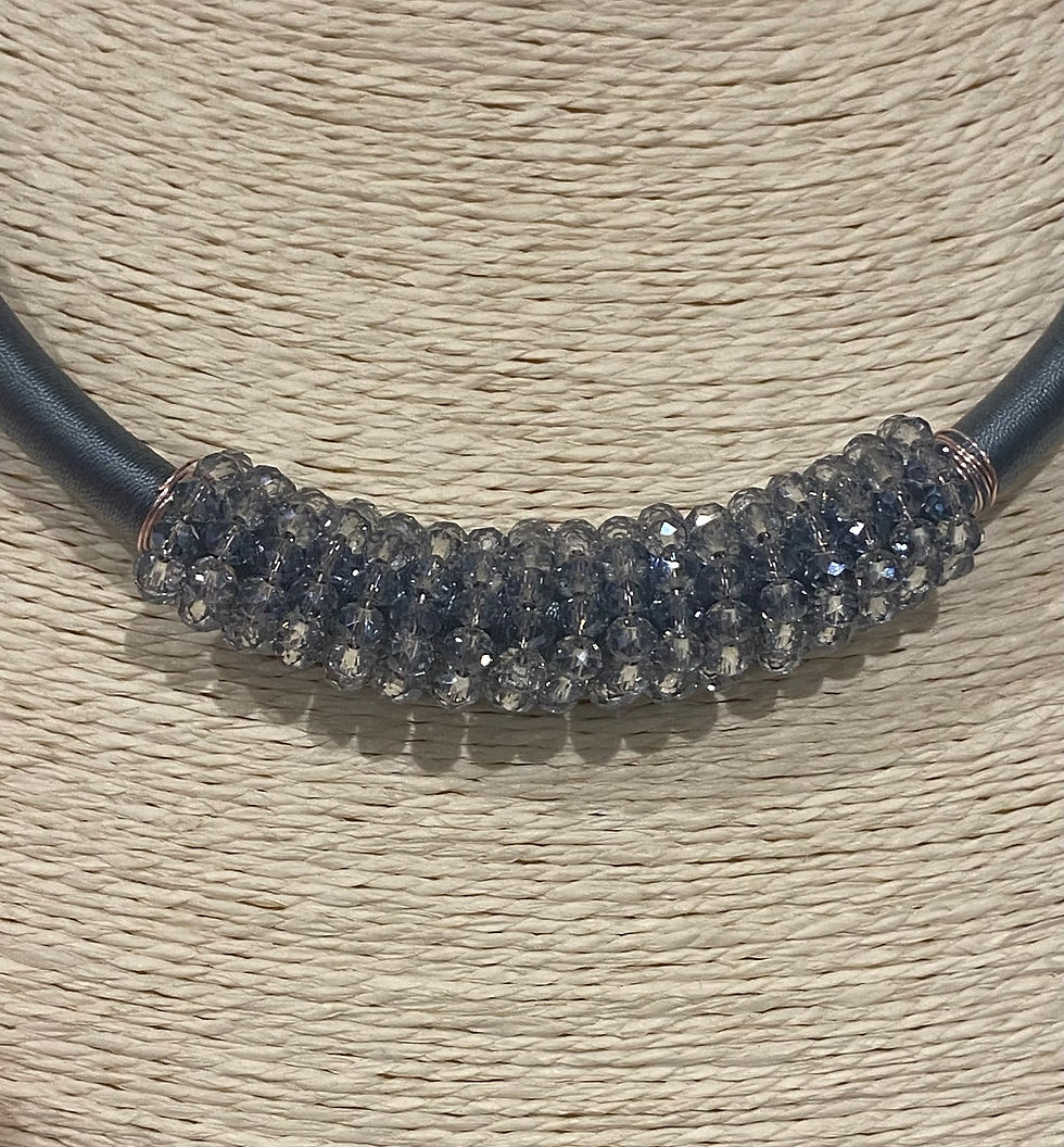Thumbnail: Chunky Wire Wrapped Cord Necklace 