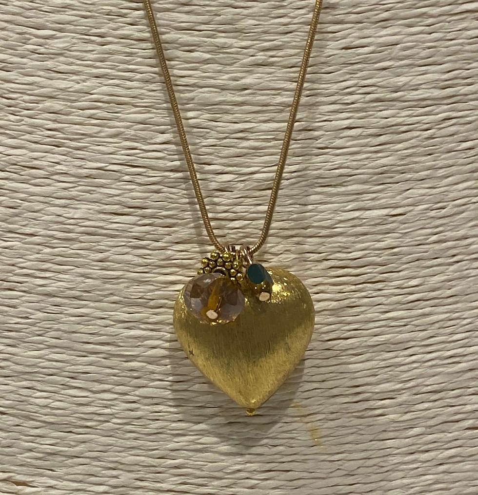 Thumbnail: Gold Heart Pendent & Snake Chain 