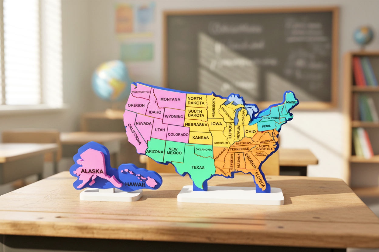 Regional US Map Puzzle and Model – Hands-On Geography Learning Tool - STEM For