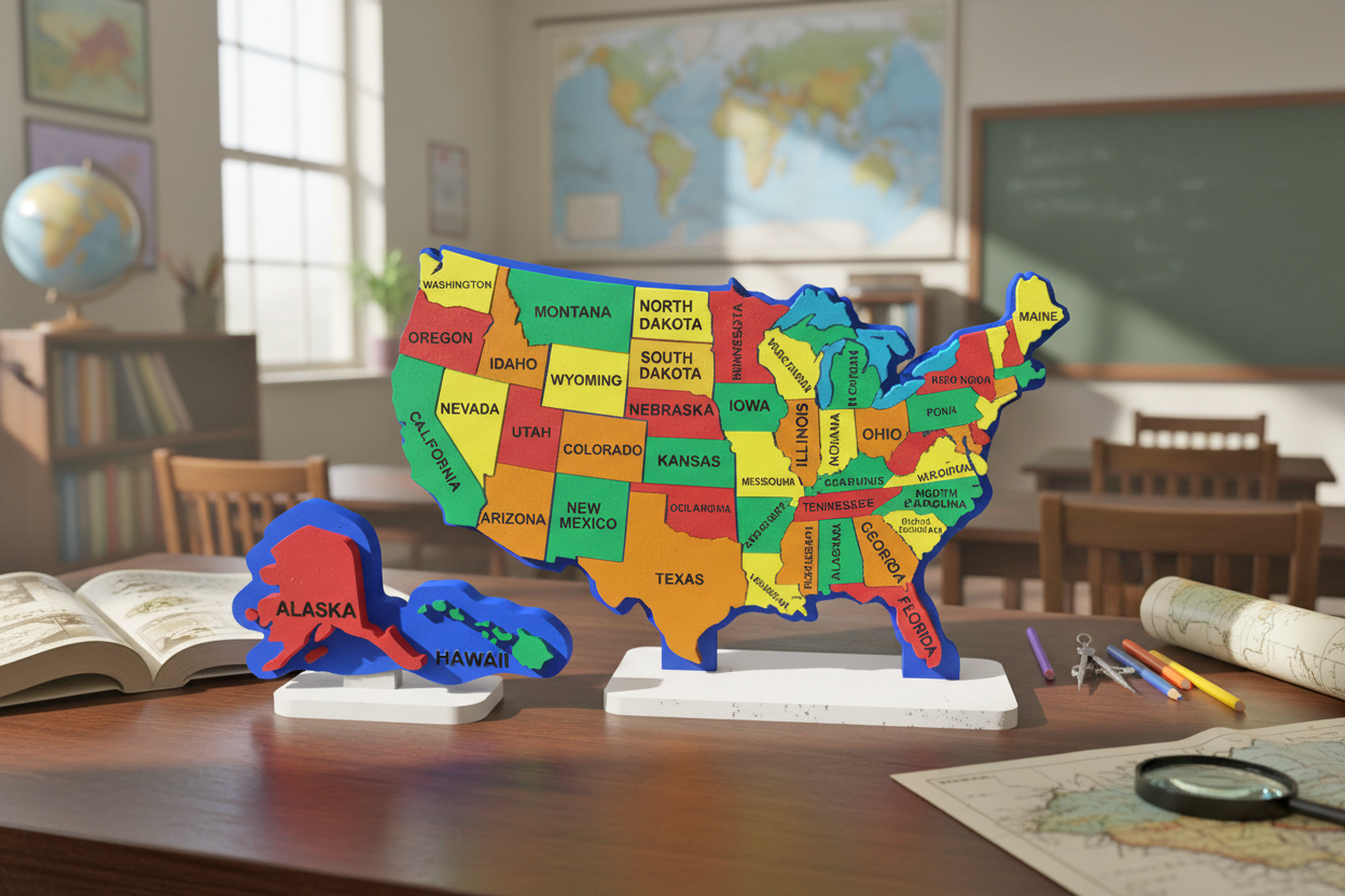 U.S. Map Puzzle and Model – Hands-On Geography Learning Tool - STEM For