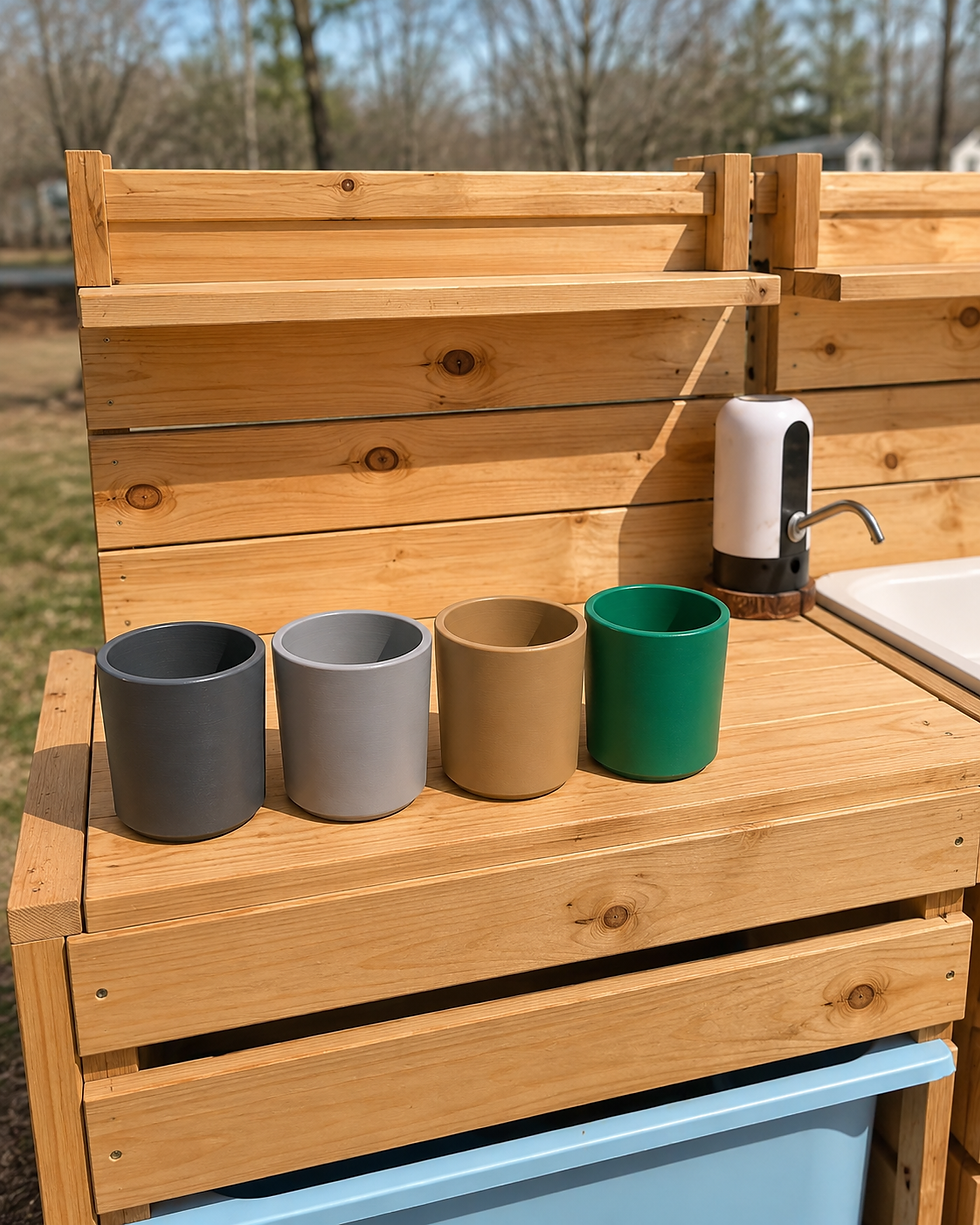 Thumbnail: Mud Kitchen Storage Cups - Outdoor Hanging Cups - Organization