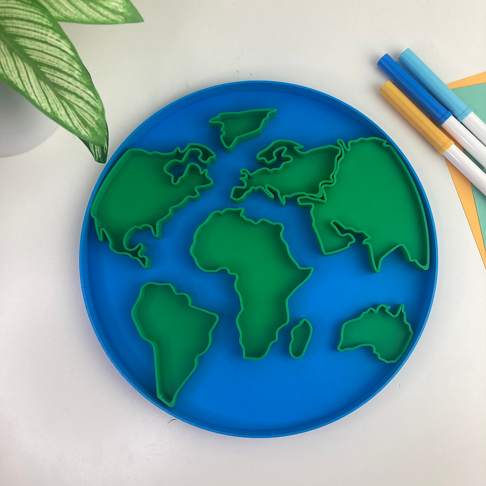 Thumbnail: World Map Sensory Tray for Earth Day – Build Your Own World - Continent & Ocean