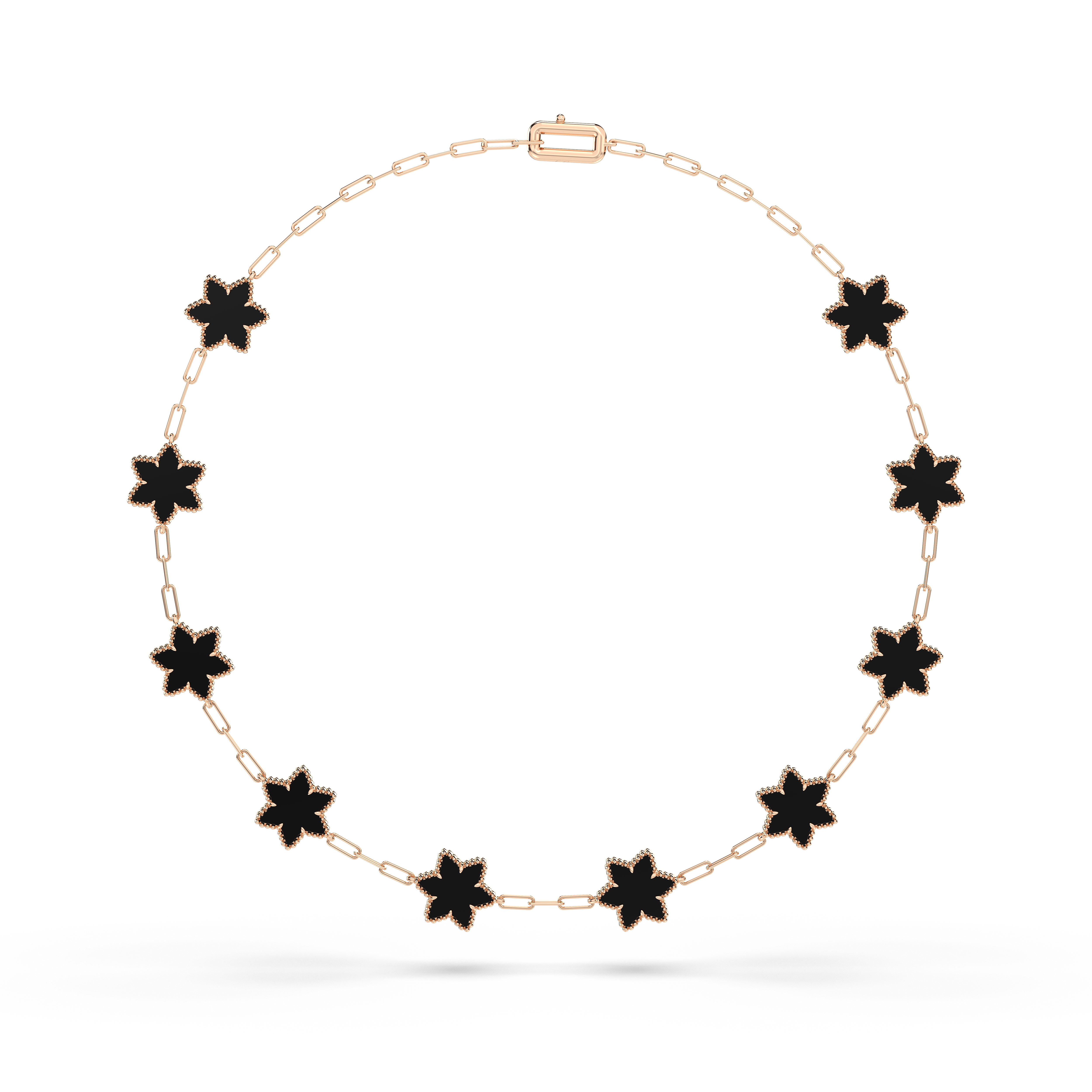 David Necklace in Rose Gold & Black Onyx