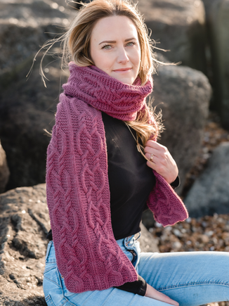 Long Cable Knit Scarf EMUY-1002