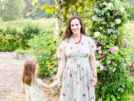 A locally grown flower arbor installation