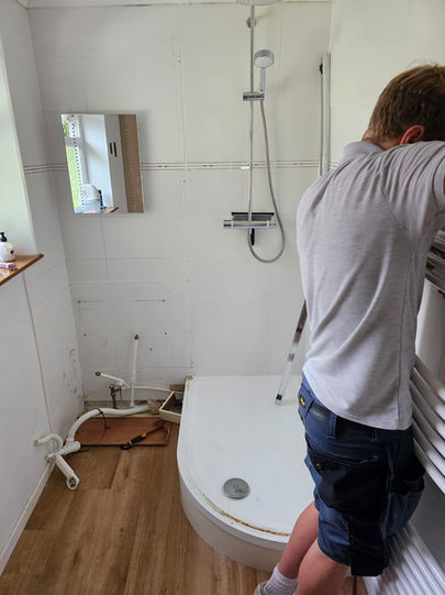 Shower room before renovation.