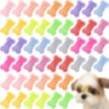 BOYIVI 48 Pieces Hair Clips for Dogs 1 Inch Mini Bone Shaped Snap Pet Hair Barre