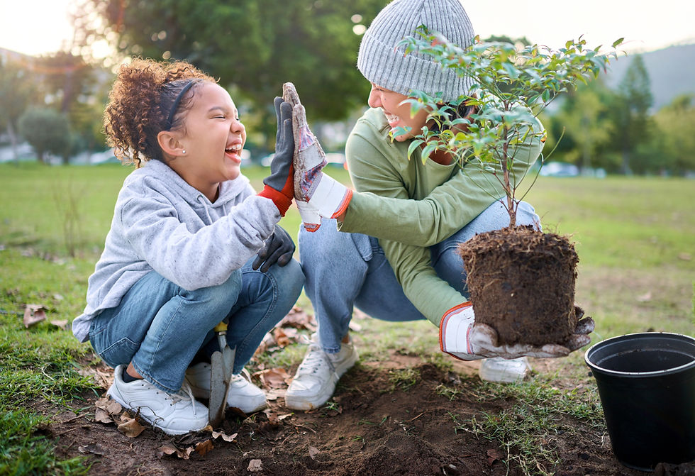 Children planting in education