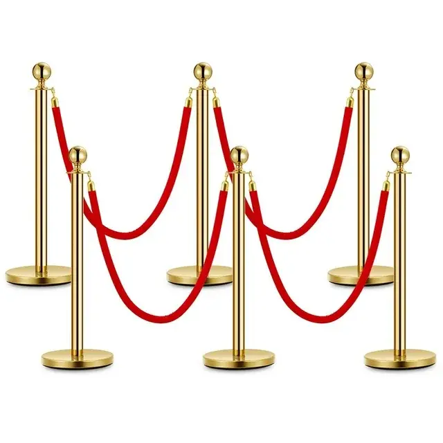Red Carpet & Gold Stanchion Post
