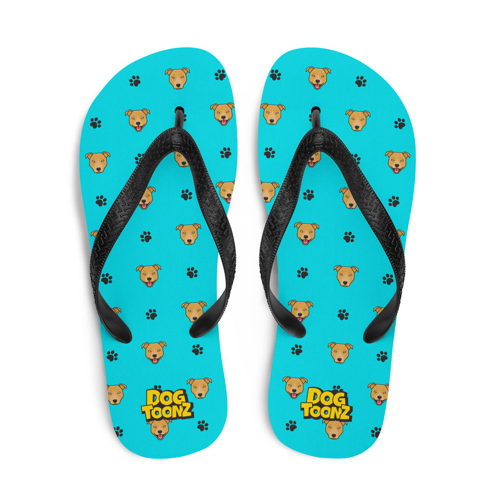 Pit Bull Pattern Flip Flops