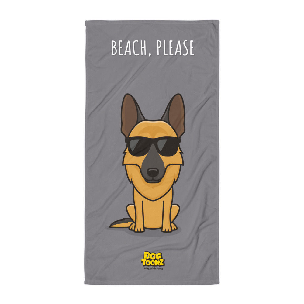 German Shepherd "Beach Please" Towel