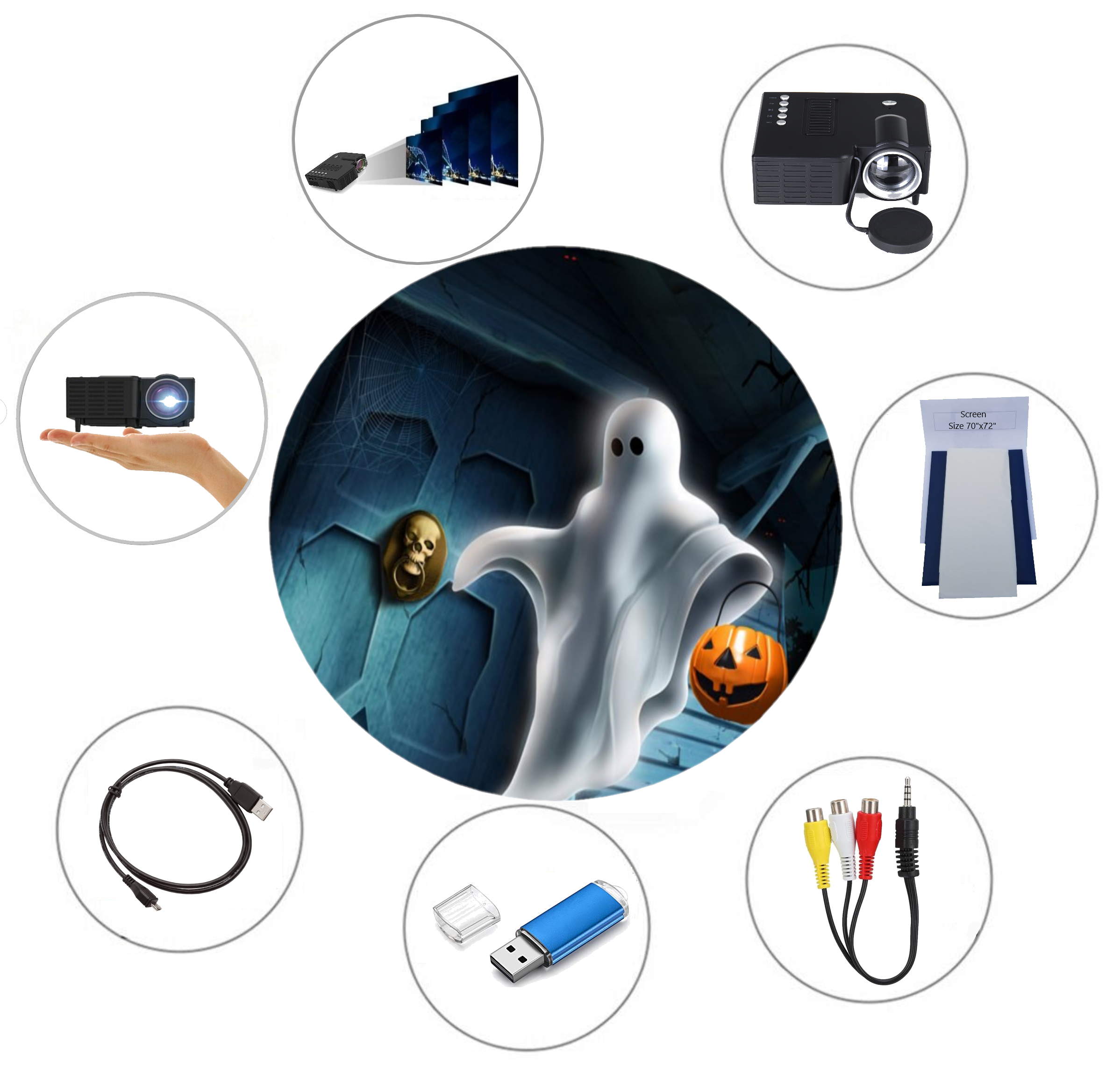Spooky Halloween decoration projection system