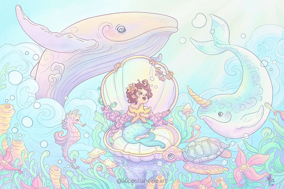 Impression illustration A3 "Un Réveil de Sirène"