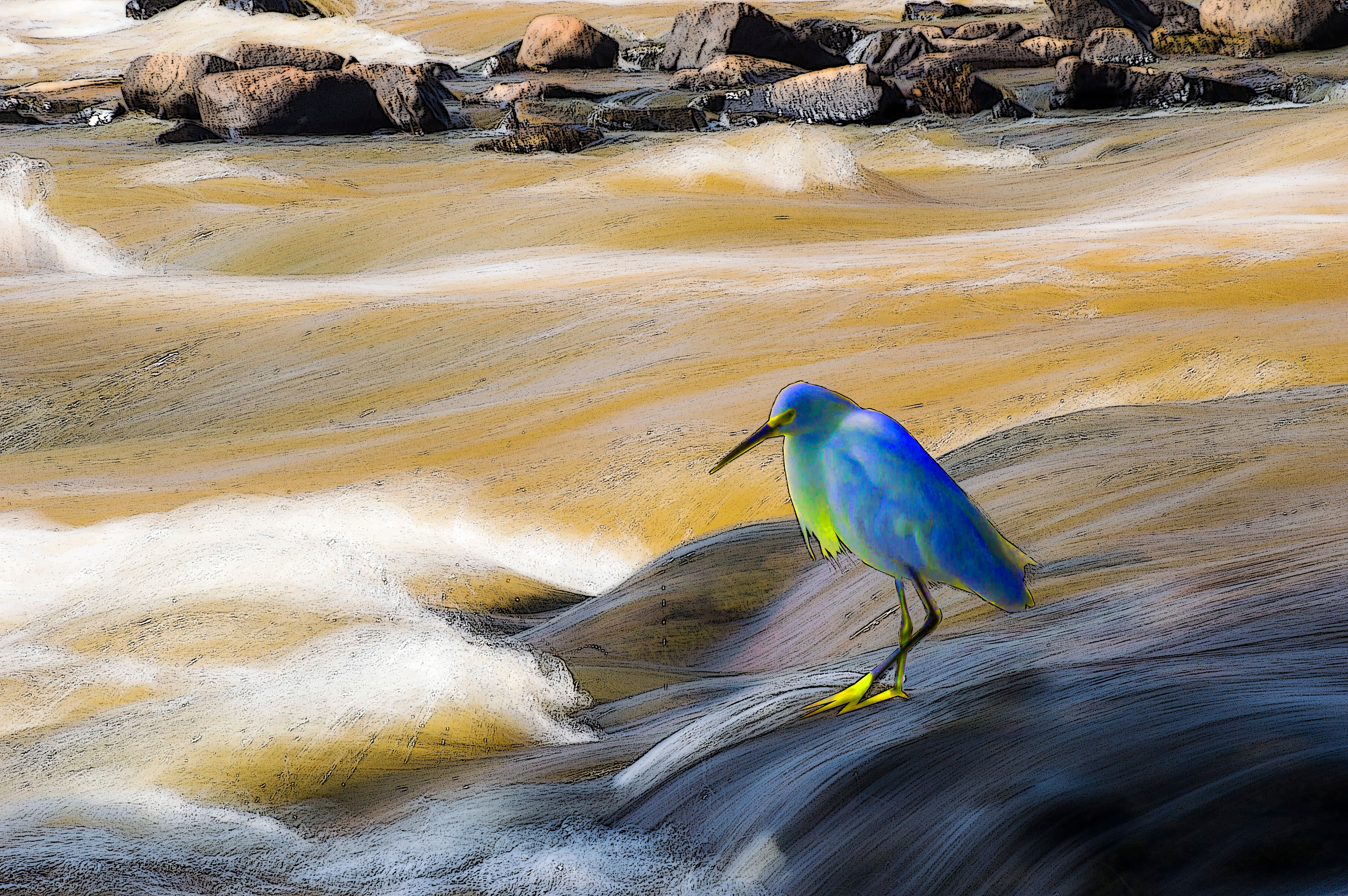Quadro A Garça Azul - Frame The Pink Heron by Kcris Ramos