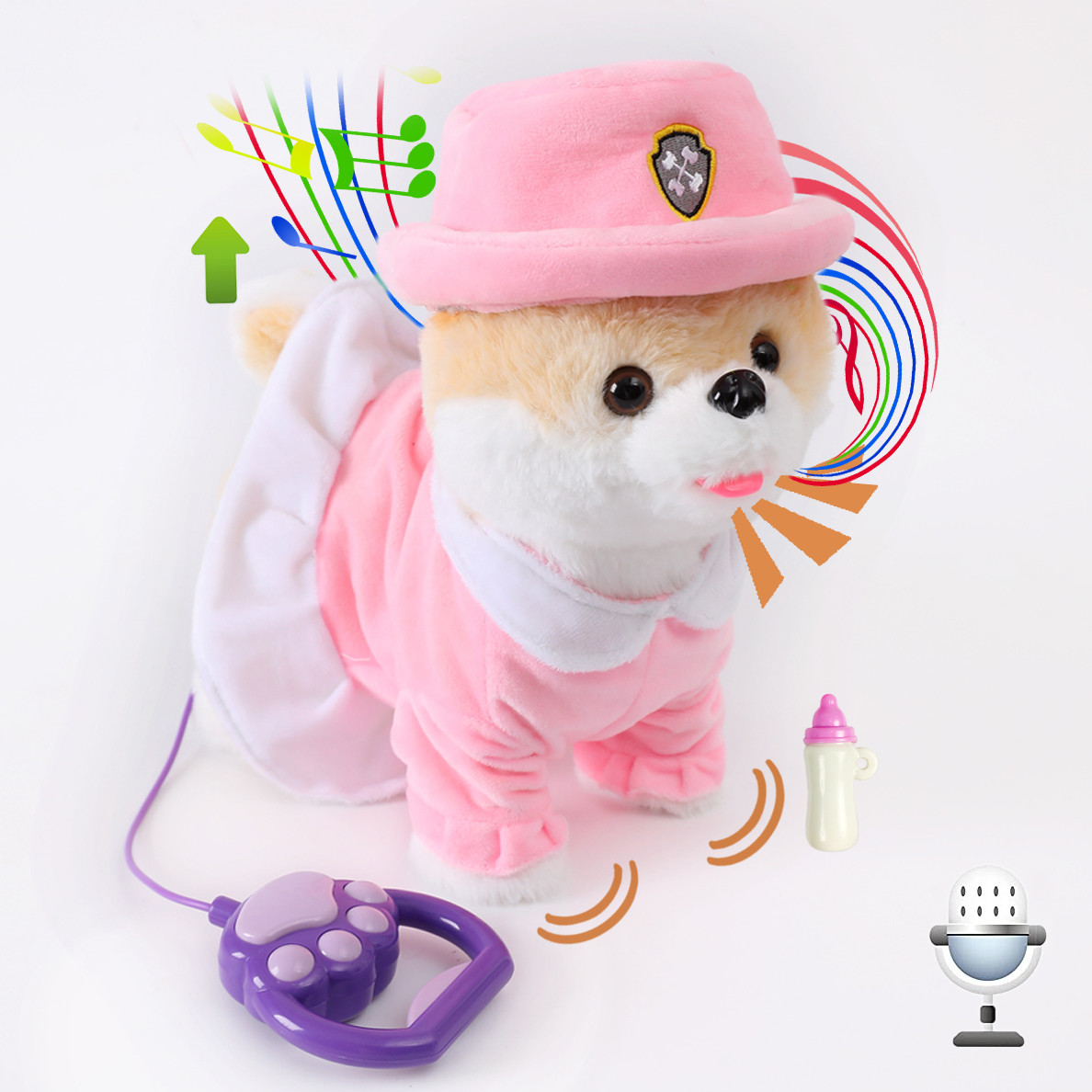 Electronic interactive toy dog