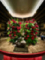 Red flowers displayed at Red Plate at Cosmopolitan