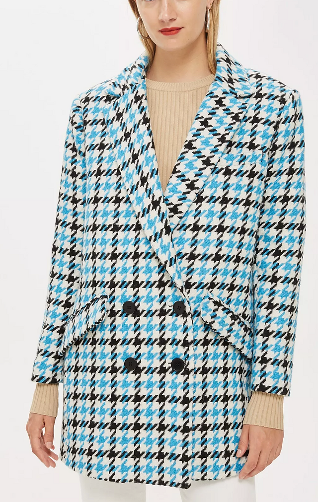 TOPSHOP: Houndstooth Coat