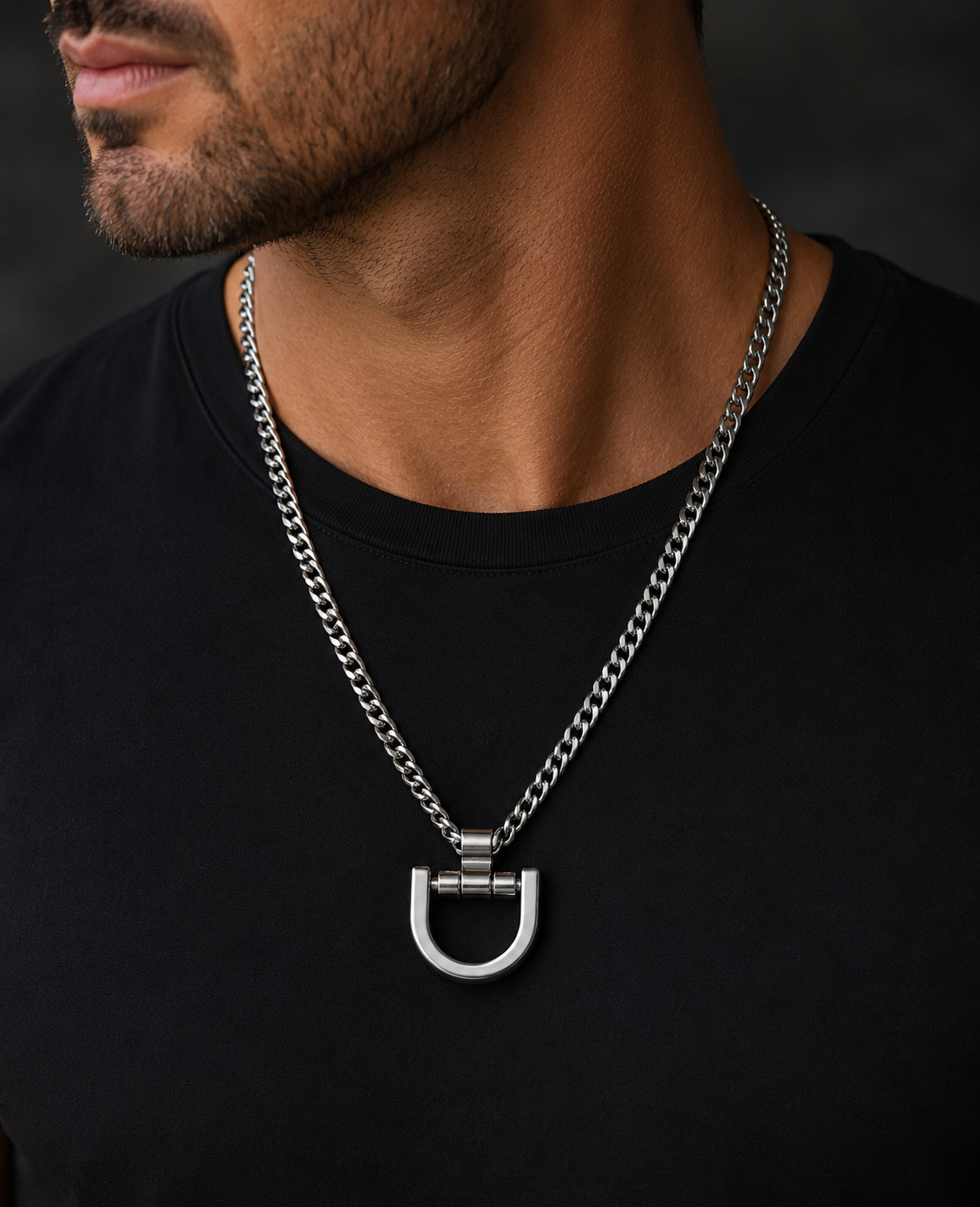 שרשרת פרסת מזל לגבר N 2008 Lucky Men's Necklace with Horseshoe