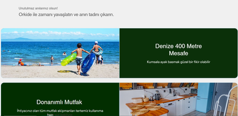 Denize sıfır bungalov