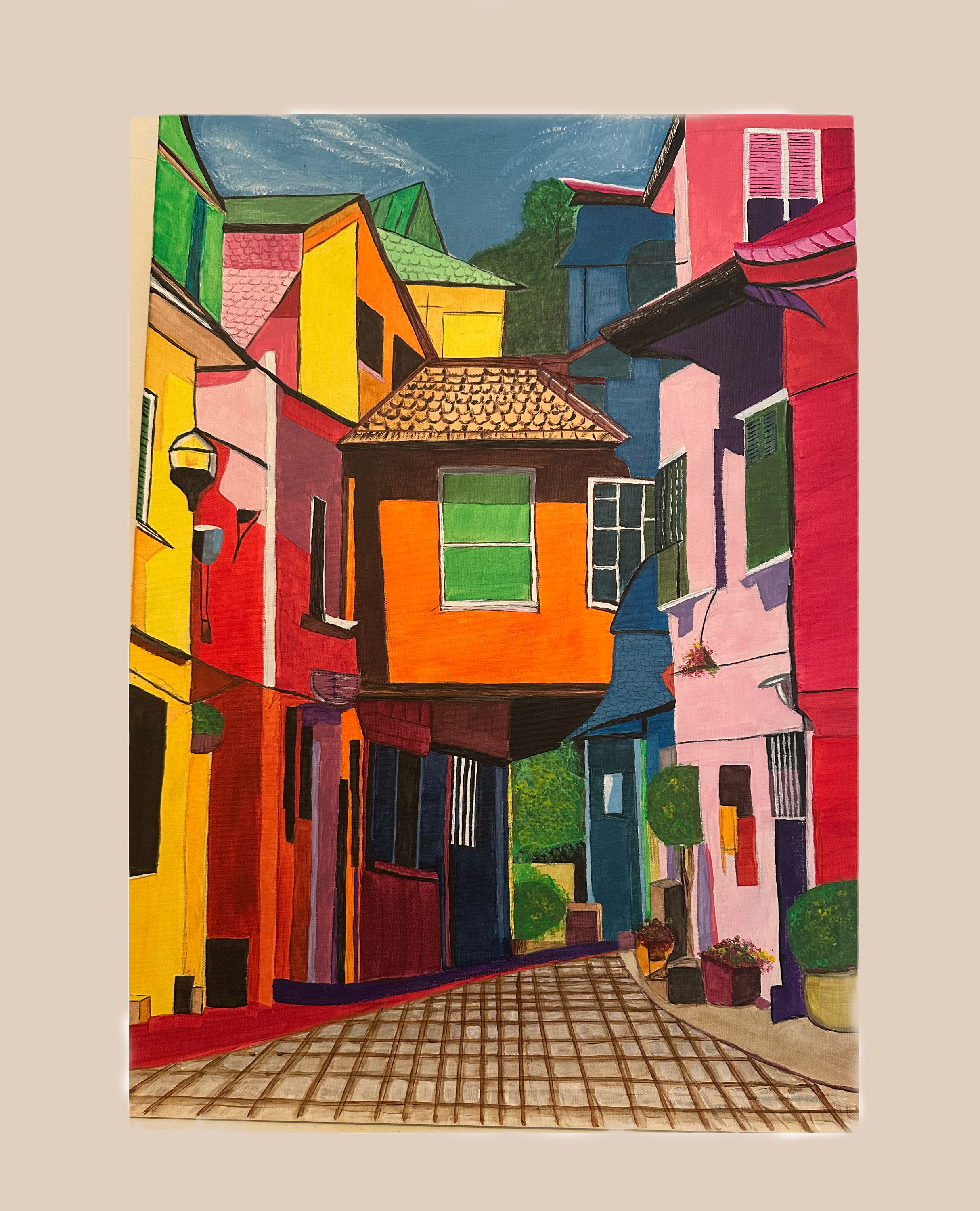 „Mediterrán délután” akril festmény
