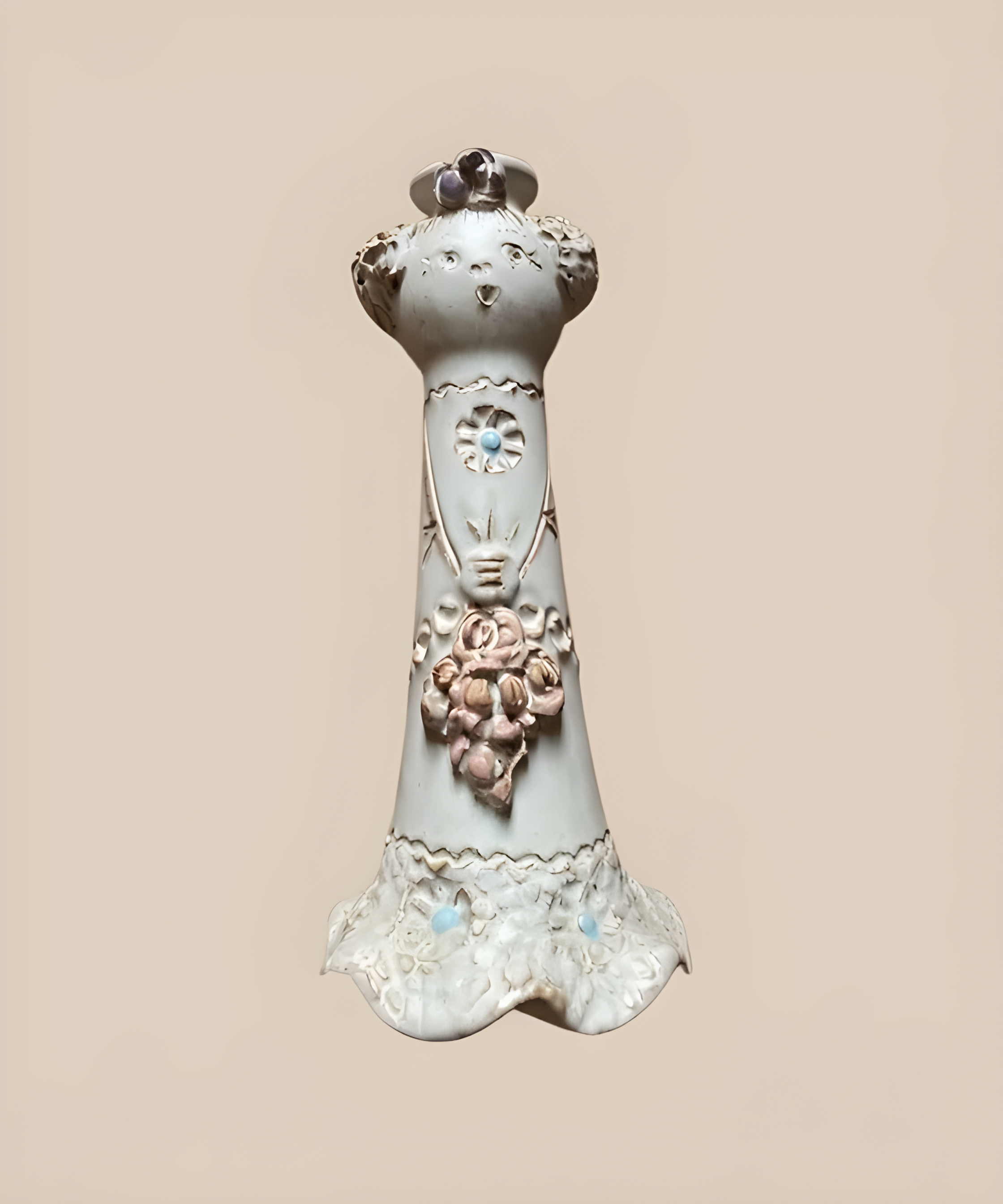 Győrbíró Enikő ceramic candlestick girl