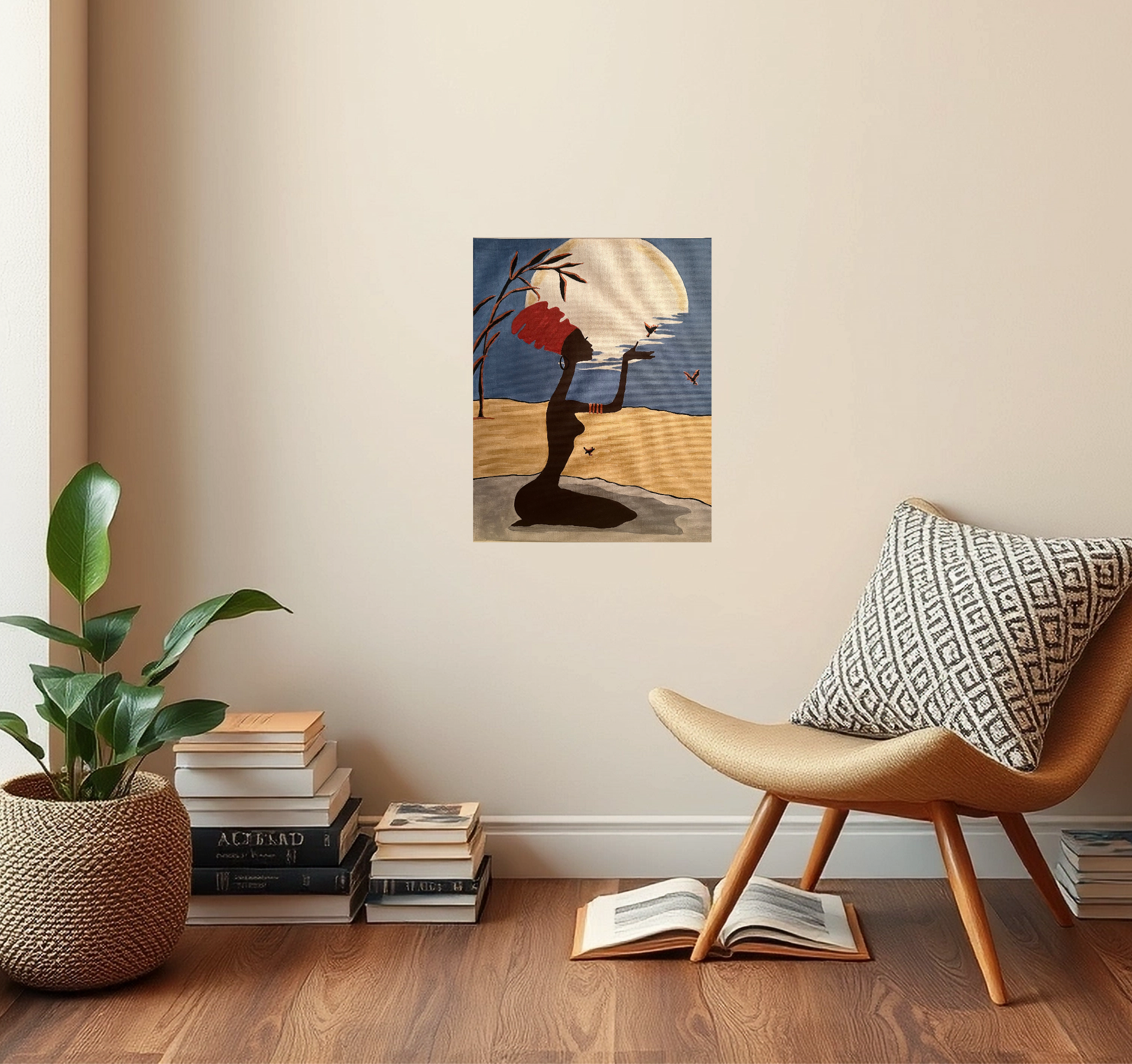"A Wish Sent to the Moon" Acrylic Painting