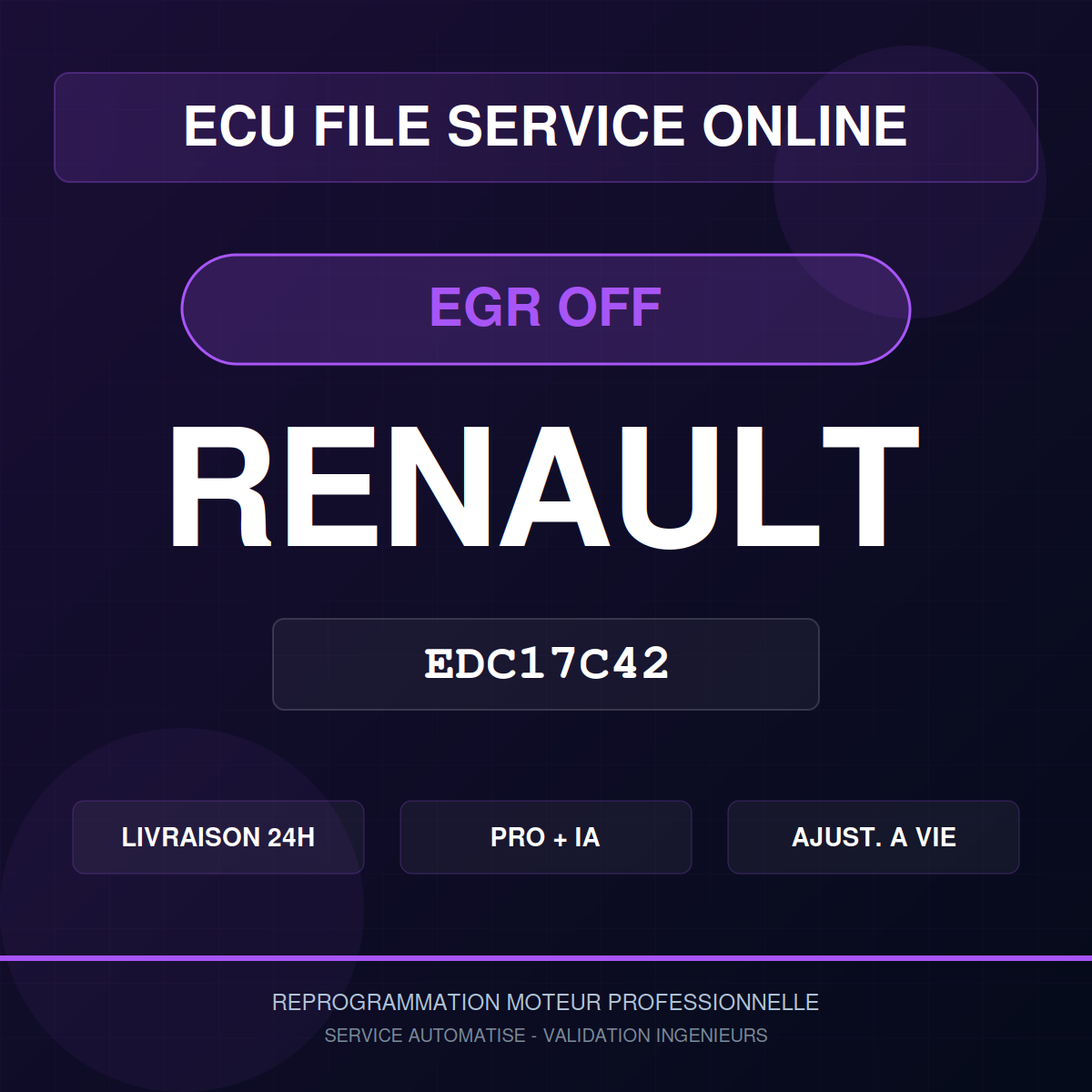 Renault EDC17C42 EGR OFF - Reprogrammation Pro