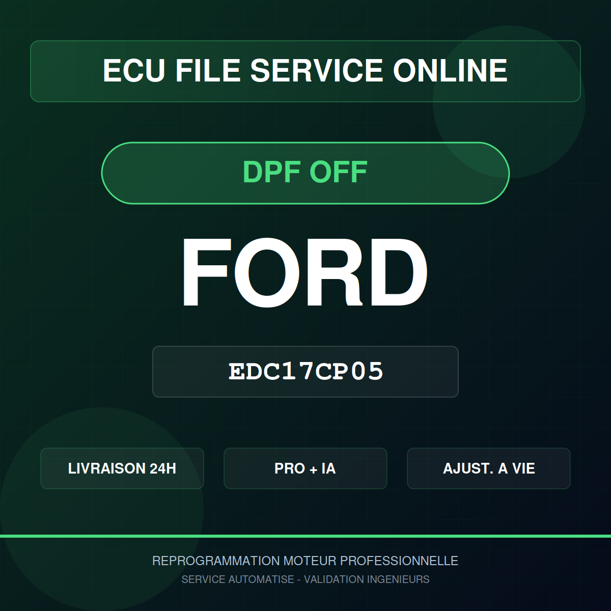 Ford EDC17CP05 DPF / FAP OFF - Reprogrammation Pro