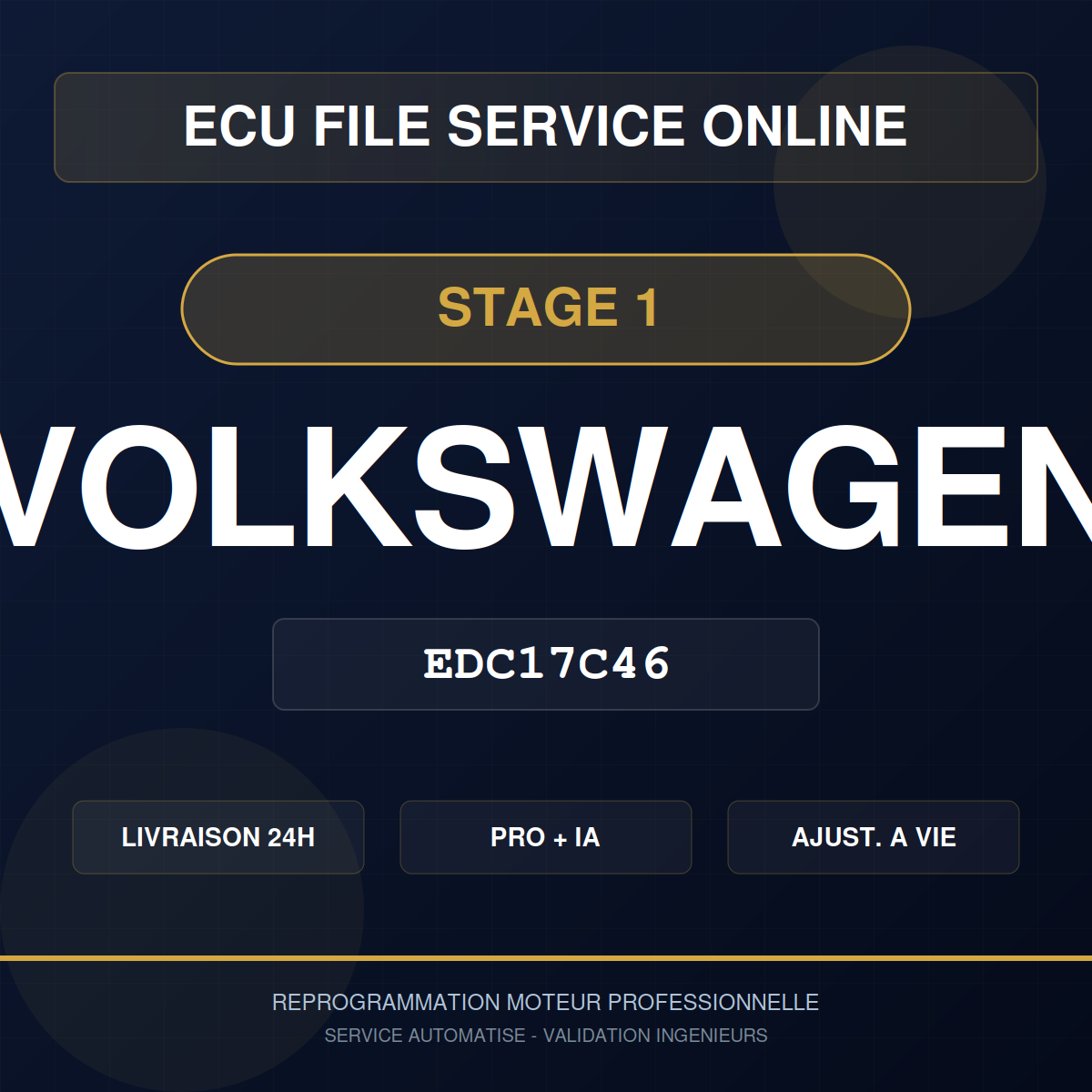 Volkswagen EDC17C46 Stage 1 - Reprogrammation Pro