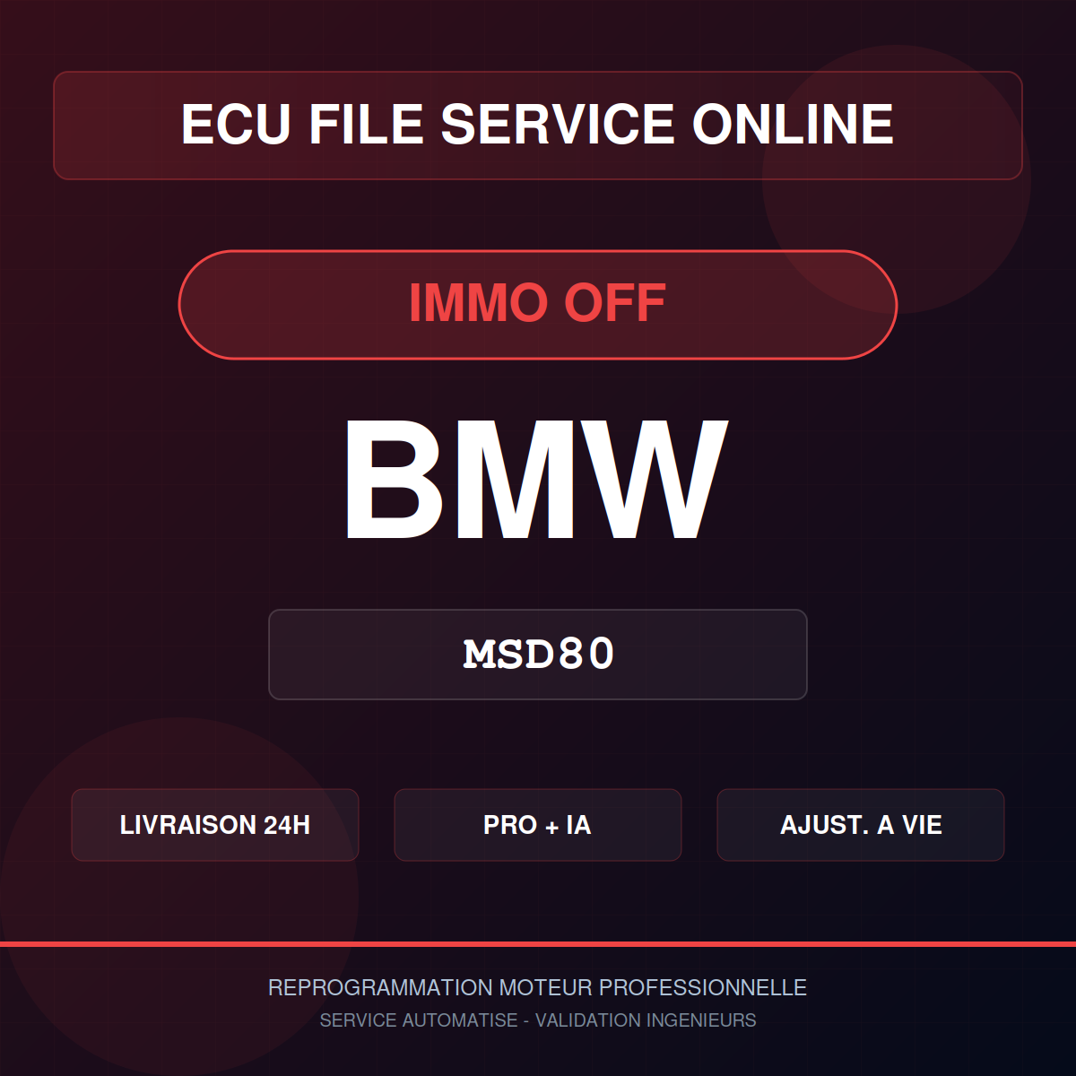 BMW MSD80 IMMO OFF - Reprogrammation Pro