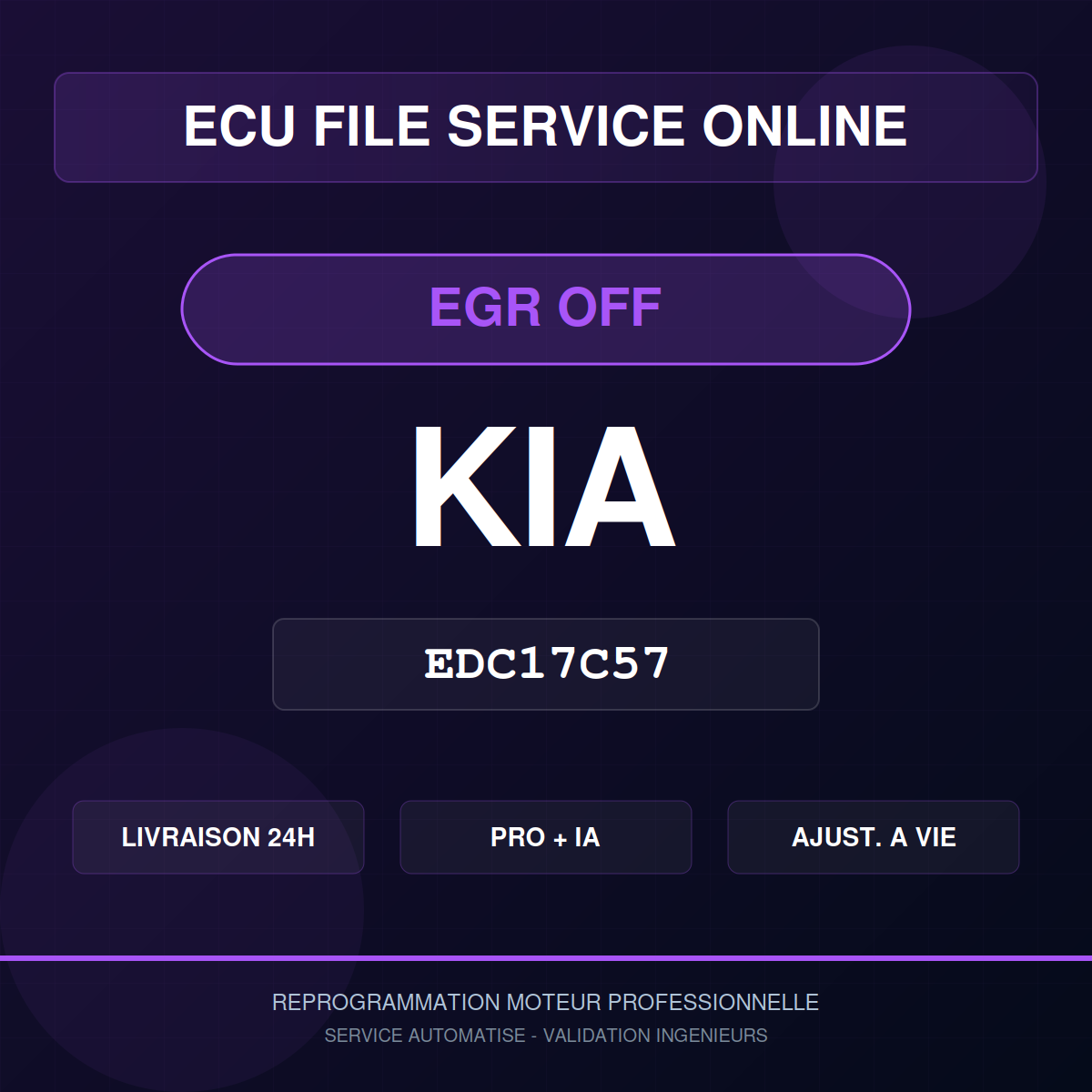 Kia EDC17C57 EGR OFF - Reprogrammation Pro