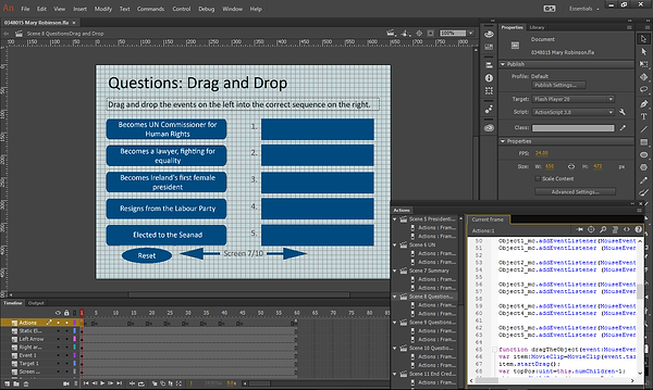 Screenshot of Adobe Animate work in progress