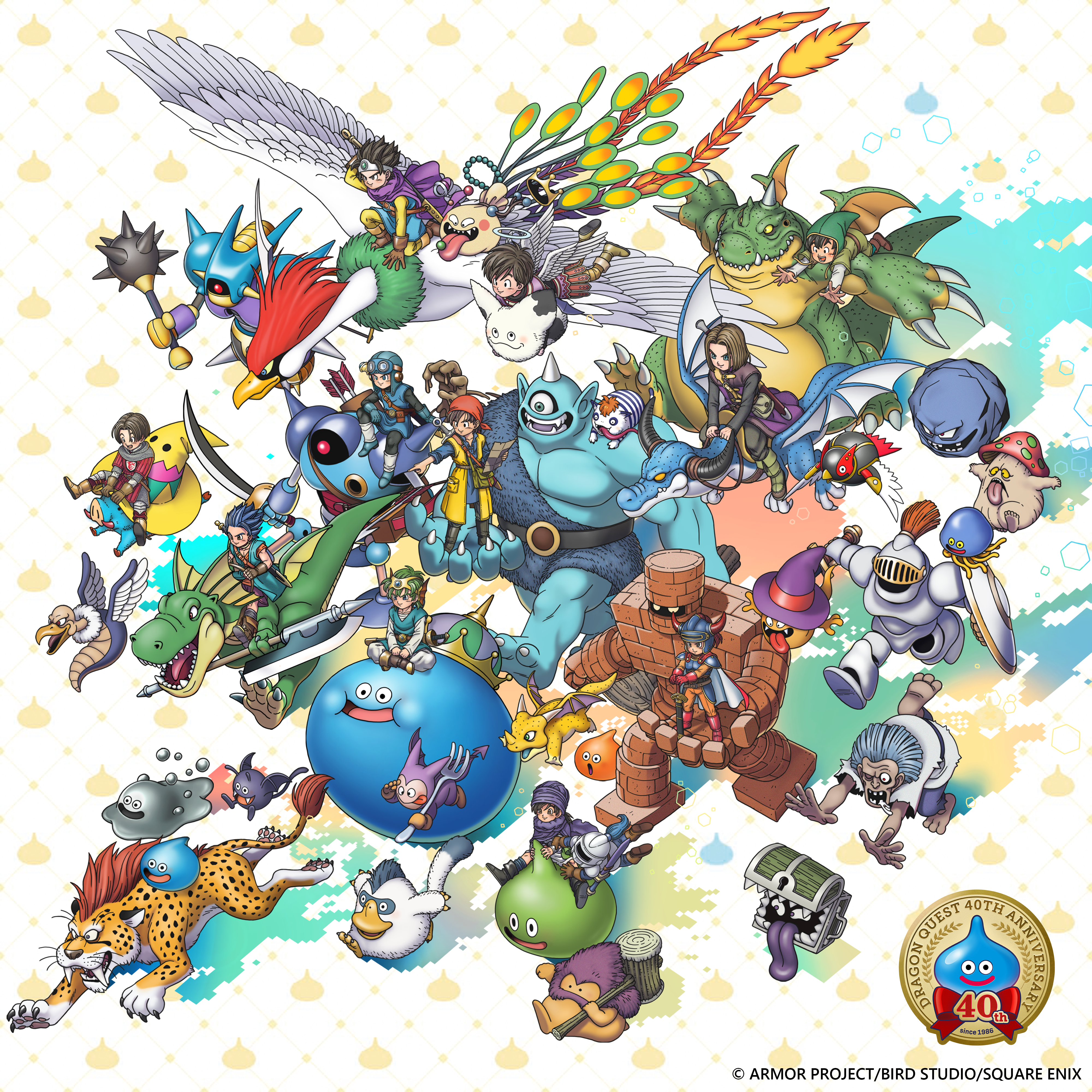 Dragon Quest 40th anniversary hero illustration celebrating four decades of the beloved RPG franchise