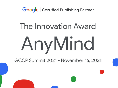 AnyManager is awarded the Innovation Award by the Google Certified Publishing Partner Program